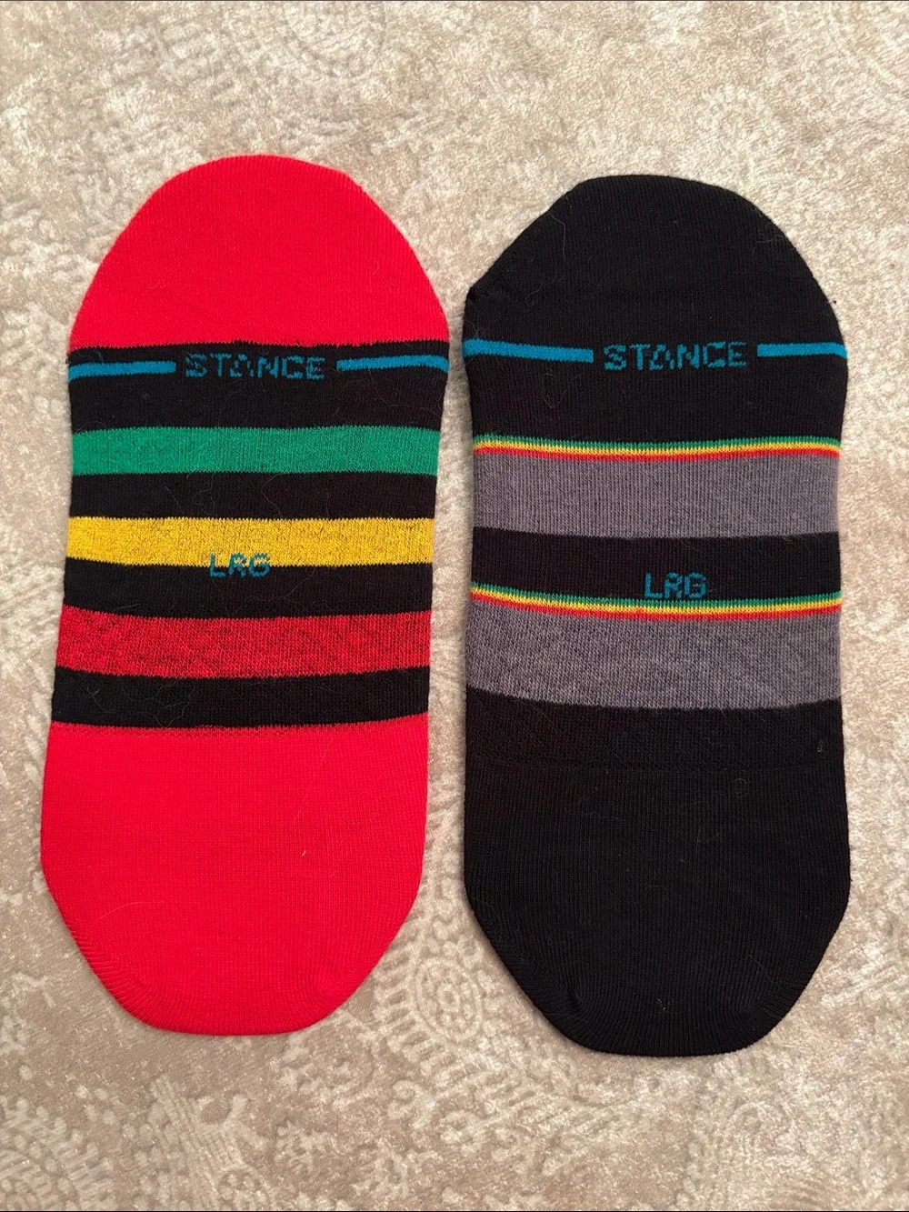 NWOT Stance Dwyane Wade 2-Pack NO SHOW Liner Socks Classic Striped Black Red